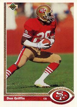 Don Griffin San Francisco 49ers 1991 Upper Deck NFL #494